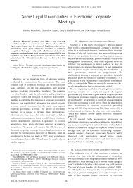 The new companies act 2016 seems to place malaysian company law on par with accepted international best practices, says lee. Pdf Some Legal Uncertainties In Electronic Corporate Meetings