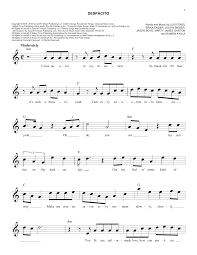 Luis fonsi & daddy yankee) lyrics : Despacito Noten Luis Fonsi Daddy Yankee Feat Justin Bieber Leadsheet Fake Book