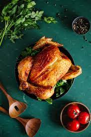 Top View Of Whole Roasted Chicken Whole Roasted Chicken Meat Food Styling Roasted Chicken