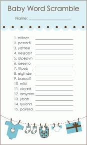 Free printable games for the party. 26 New Baby Shower Word Scramble Answers Baby Shower