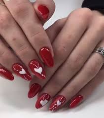Valentine S Day Nails Red Nail Art Designs Pink Nails Heart Nails Acrylic Nails Nail Designs Valentines Heart Nails Valentines Nails