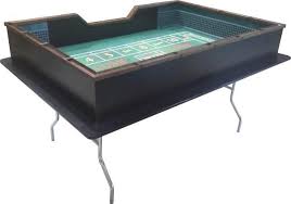 6 Foot Craps Table W H Folding Metal Legs Drink Shelf Craps Table