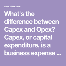 What S The Difference Between Capex And Opex Capex Or Capital Expenditure Is A Business Expense Incurred To Cr Business Expense Capital Expenditure Business