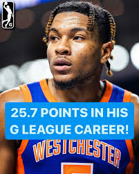 Miles McBride went from the G League to starting for the @nyknicks in the  #NBAPlayoffs in the same season! The 6'1” defensive ace averaged 25.7 PPG,  9.3 APG, and 4.8 RPG during