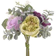 Budget handmade high quality artificial, foam and silk wedding flowers, with great low prices and the finest quality. Ina Wedding Posy Bouquet Green And Purple Flowers Artificial Flowers
