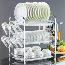 Buy 3 Layer Kitchen Sink Dish Drainer Drying Rack Bowls Plates Storage Basket Home Stainless Steel Tableware Holder Organizer Hwc Cicig