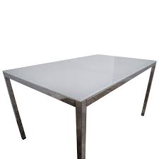 Great condition, frosted glass finish with aluminum legs dimensions 167cm x 80cm height 70cm legs are unscrewed for transport collection from newington green n1. 84 Off Ikea Ikea White Glass Top Dining Table Tables