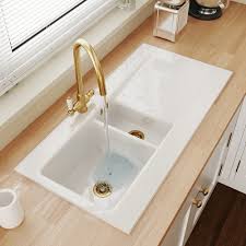 Rated 5 out of 5. Astini Desire 150 1 5 Bowl Gloss White Ceramic Kitchen Sink Gold Waste Kitchen From Taps Uk