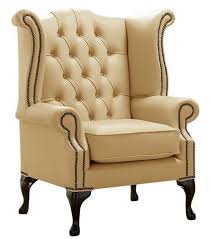 Maybe you would like to learn more about one of these? Chesterfield Armchair Queen Anne High Back Wing Chair Angel Yellow Leather Ebay