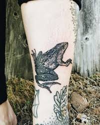 This unique little creature goes through quite a transformation in its life, and the meanings. Frog Tattoo On The Shin Tattoogrid Net