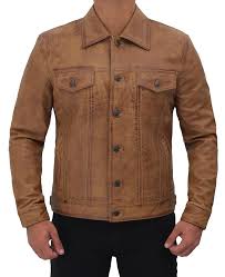 No options have been selected. Camel Trucker Jacket Mens Lambskin Leather Jacket