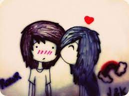 Emo Kiss Love Cute Kiss Emo Couple Relationship Illustrations Cute Kiss Emo Couples Emo Art