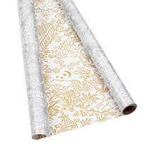 15% off with code augustinvite. Caspari Pagoda Toile Reversible Gift Wrapping Paper In Silver Gold 30 X 5 Caspari