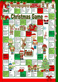 Present Simple Continuous Game Christmas Worksheets Christmas Games Christmas Board Games