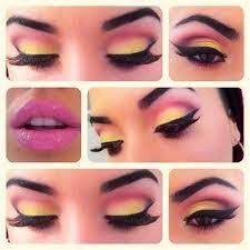 Maquillaje Amarillo Y Rosa Eye Makeup Makeup Smokey Eyeshadow Tutorial