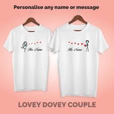 Baju couple 2018 muslim edisi aly dan arsyla by fitria stylemenghadirkan design baju muslim simple dan elegant energic sebagai koleksi baju couple 2018. Personalised Cotton T Shirt Couple Edition Set Of 2 Luxurious Malaysia