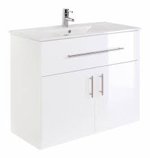 Bathroom vanity units uk is one of the most popular bathroom accessories in the uk. Domino 1000 Bathroom Standing Vanity Unit White High Gloss Vanity Units With Single Wash Basins Bathroom Furniture Emotion 24 Co Uk
