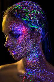 Under The Ultraviolet Light Makeup Hikari Chang Hair Hank Photograghy Uliz Hung Model Kate Mazurok Digital Painting Portrait Neon Photoshoot Uv Photography
