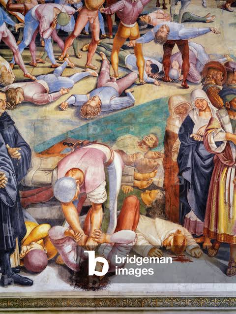 Image of Sermon and Deeds of the Antichrist from Last Judgment cycle, by  Signorelli, Luca (c.1450-1523)