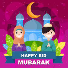 In every shared smile, in every silent prayer answered and in every golden. Happy Eid Mubarak With Two Children 2207723 Vector Art At Vecteezy
