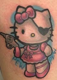 Hello kitty has been an adorable fixture in our pop culture for the last 40 years and fans have been inking themselves with the cute cat for almost as while creating this gallery of hello kitty tattoos we were amazed by the originality in the designs and the desire to create mashups with other pop culture. Hello Kitty Tattoos Inked Magazine Hello Kitty Tattoos Cat Tattoo Kitty