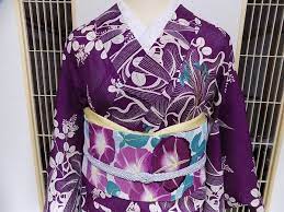 夏着物 大胆な百合柄 朝顔の刺繍絽の名古屋帯 大正浪漫コーデ 風椿のkimono便り 着物 服飾 大正浪漫
