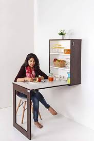 Invisible Bed Folding Wall Mounted Multipurpose Dining Bar Work Table Dark Walnut Folding Walls Room Door Design Plywood Table