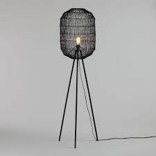 Matte Black Tripod Floor Lamp With Woven Rope Lamp Shade Set V1 Diy Lampenschirm Stehlampe Lampe