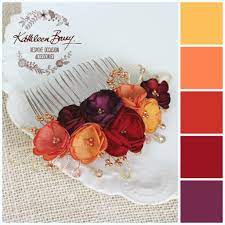 Hair Clip Bridesmaid Wedding Bridal Autumn Shades Fall Colors Kathleen Barry Hair Accessories Bridal Hair Accessories Handmade Wedding Wedding Bridesmaids