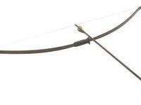 Mono sonriente sostiene plátanos con sus pies. Arco Con Flechas