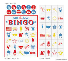 Great party or family game! 4th Of July Bingo Game