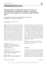 Maybe you would like to learn more about one of these? Pdf Characterization Of Mais Delle Fiorine Zea Mays L And Nutritional Morphometric And Genetic Comparison With Other Maize Landraces Of Lombardy Region Northern Italy