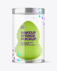 Glossy Plastic Tube W Makeup Sponge Mockup In Tube Mockups On Yellow Images Object Mockups