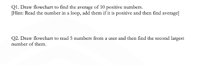 Solved Q1 Draw Flowchart To Find The Average Of 10 Posit