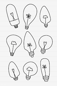 Black And White Light Bulb Border Creative Light Bulb Doodle On Lined Background Vector Collection Free Image By Rawpixel Com Marinemynt Doodles Vector Free Creative Lighting