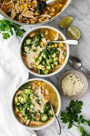 Serve topped with cilantro and cheese. Best White Chicken Chili Downshiftology