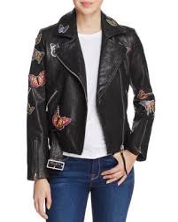 Aqua Butterfly Leather Moto Jacket 100 Exclusive In Black Modesens Clothes Jackets Leather Moto Jacket