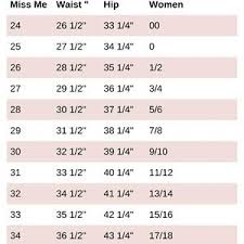 Valid Miss Me Sizes Chart Conversion Shorts Size Conversion