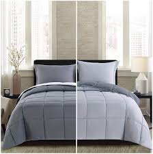 Amazon Com Lightweight Comforter Set King Gray All Season Down Alternative Comforter Set Summer Duvet Insert 3 Piece 1 Comforter With 2 Shams Reversible King Size Dark Gray Light Grey