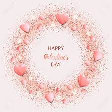 Floods of flowers, an engagement hint and a defiant statement. Happy Valentines Day Greeting Card With Pink Hearts And Glitter Royalty Free Cliparts Vectors And Stock Illustration Image 126239742