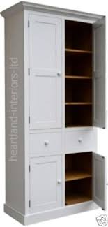 100 Solid Wood Cupboard 7ft X 3ft White Painted Kitchen Larder Pantry Cabinet Ebay Pantry Cabinet Kitchen Larder Kitchen Paint