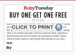 Ruby Tuesday Bogo Printable Coupon Faithful Provisions Ruby Tuesdays Printable Coupons Get One