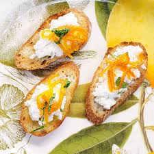 Crostini With Ricotta Cheese And Tangerine Marmalade Williams Sonoma Appetizer Recipes Tangerine Marmalade Recipes Crostini