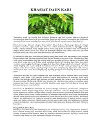 Maybe you would like to learn more about one of these? Khasiat Daun Kari