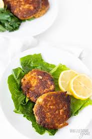 Just a touch of breadcrumb is all you need here, as the raw salmon is the real binder. Low Carb Keto Salmon Patties Recipe Salmon Cakes Wholesome Yum