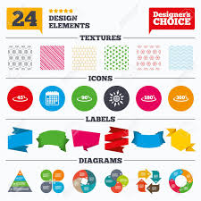 banner tags stickers and chart graph angle 45 360 degrees icons