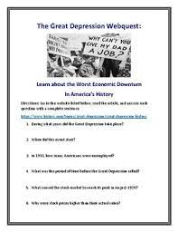 But was rather a symptom of the economic conditions which led to the depression. Great Depression Webquest With Answer Key Tpt