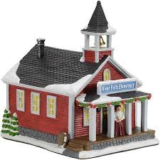 Holiday Time 8 5 Olde School House Christmas Village Walmart Com Christmas Village Christmas Village Houses Christmas Village Collections
