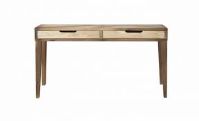 Schreibtisch designklassiker konsolen ro gebraucht. Design Schreibtisch Aus Massiv Holz 2 Schubladen Buro Computer Arbeits Tisch Ebay