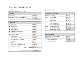 Business income & expenses worksheet template. Ms Excel Income Statement Editable Printable Template Excel Templates